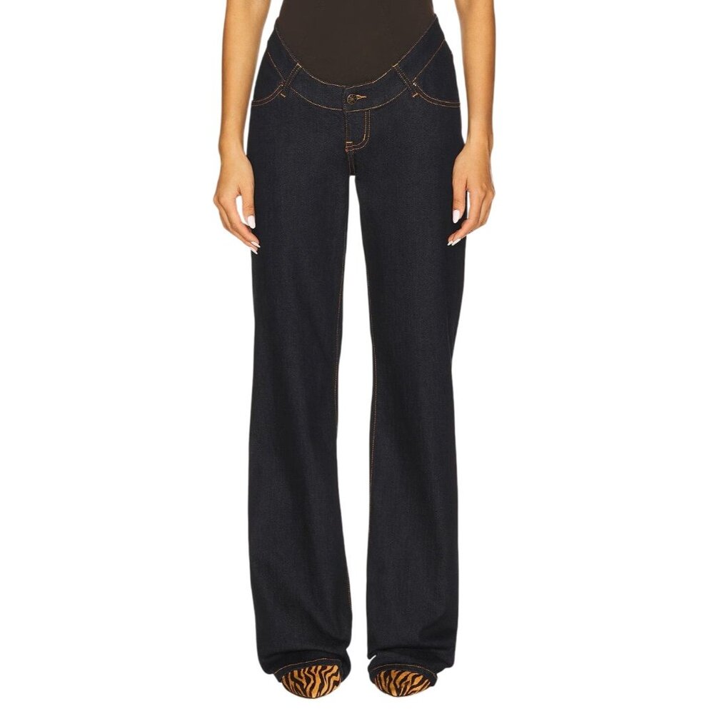 LIONESS Cocoon Jeans in Dark Denim Small Womens Low Rise Denim Pants